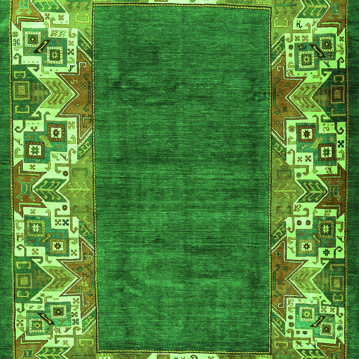 Serging Thickness of Machine Washable Persian Green Traditional Area Rugs, wshtr3518grn