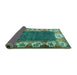 Sideview of Persian Turquoise Traditional Rug, tr3518turq