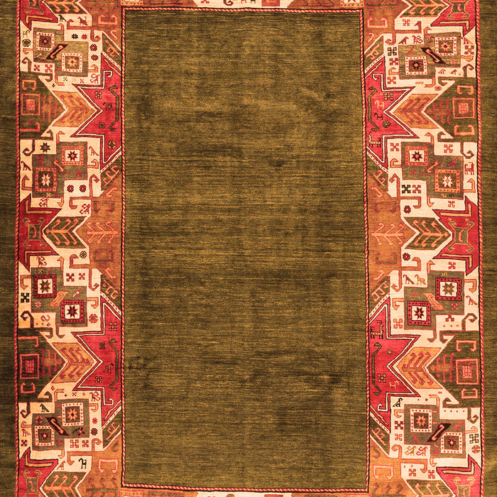 Serging Thickness of Machine Washable Persian Orange Traditional Area Rugs, wshtr3518org
