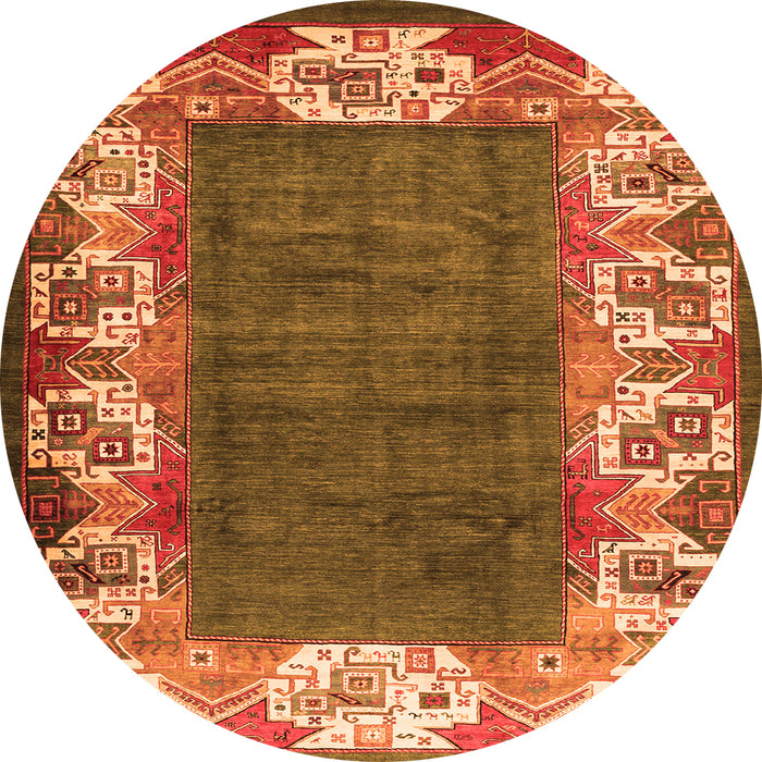 Machine Washable Persian Orange Traditional Area Rugs, wshtr3518org