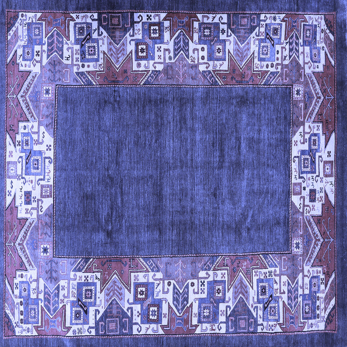Square Persian Blue Traditional Rug, tr3518blu