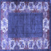 Square Persian Blue Traditional Rug, tr3518blu