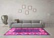 Machine Washable Persian Pink Traditional Rug in a Living Room, wshtr3518pnk