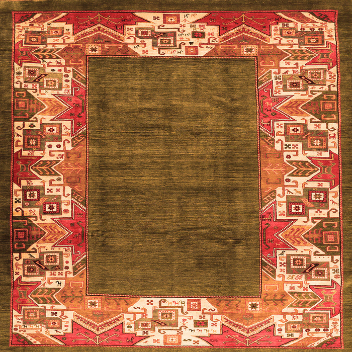 Serging Thickness of Persian Orange Traditional Rug, tr3518org