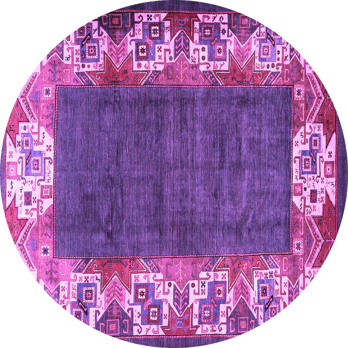 Round Persian Purple Traditional Rug, tr3518pur