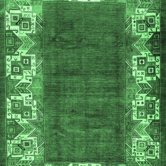 Machine Washable Persian Emerald Green Traditional Area Rugs, wshtr3518emgrn