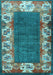 Machine Washable Persian Light Blue Traditional Rug, wshtr3518lblu