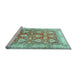 Sideview of Machine Washable Oriental Light Blue Traditional Rug, wshtr3519lblu