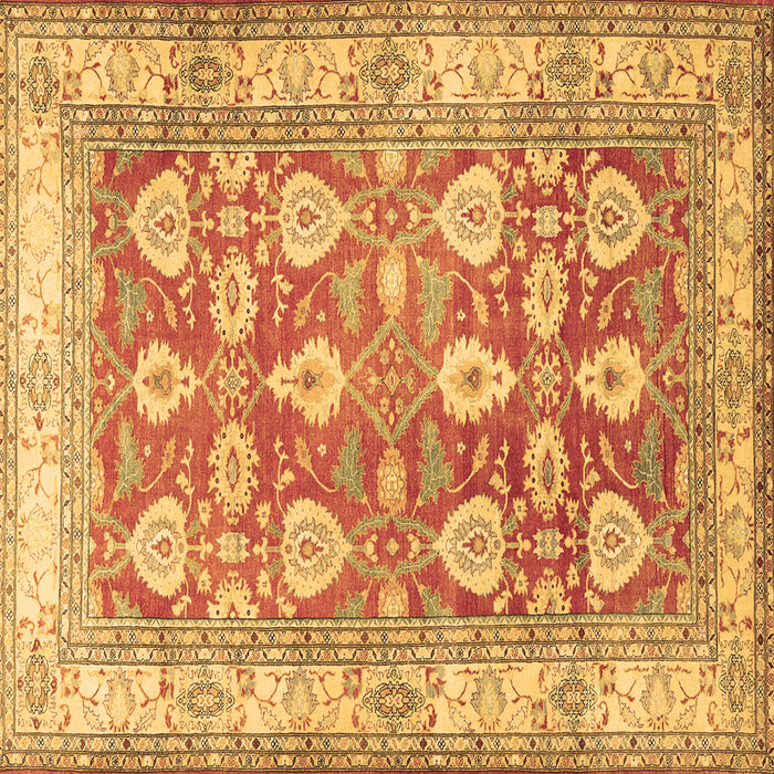 Square Oriental Brown Traditional Rug, tr3519brn