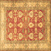 Square Oriental Brown Traditional Rug, tr3519brn