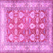 Square Oriental Purple Traditional Rug, tr3519pur