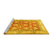 Sideview of Machine Washable Oriental Yellow Traditional Rug, wshtr3519yw