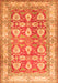 Serging Thickness of Machine Washable Oriental Orange Traditional Area Rugs, wshtr3519org