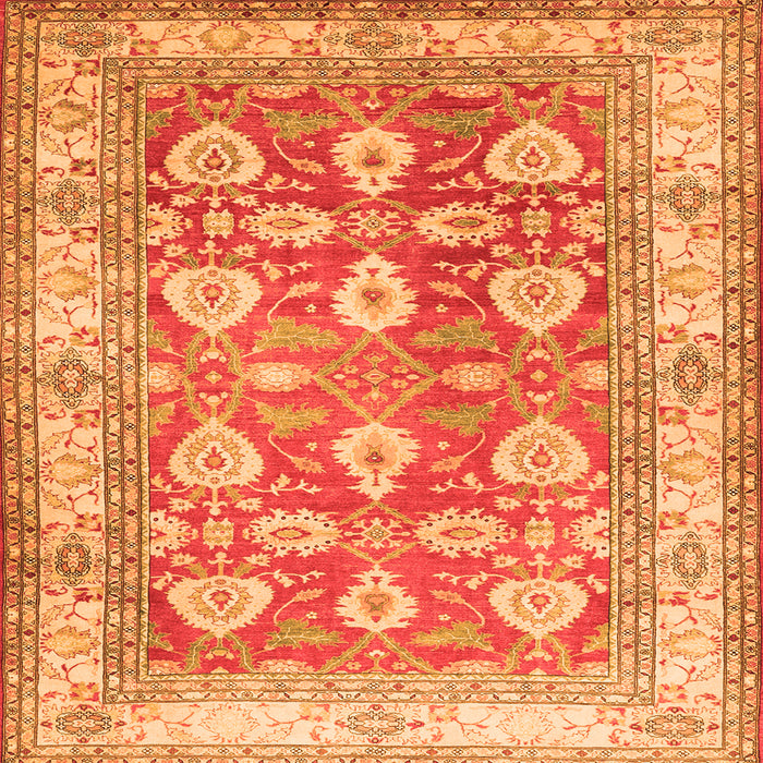 Serging Thickness of Oriental Orange Traditional Rug, tr3519org