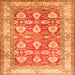 Serging Thickness of Oriental Orange Traditional Rug, tr3519org