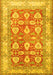 Machine Washable Oriental Yellow Traditional Rug, wshtr3519yw