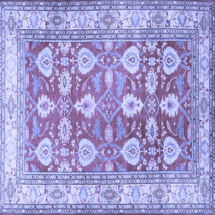 Square Machine Washable Oriental Blue Traditional Rug, wshtr3519blu