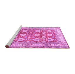 Sideview of Machine Washable Oriental Purple Traditional Area Rugs, wshtr3519pur