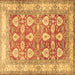 Square Machine Washable Oriental Brown Traditional Rug, wshtr3519brn