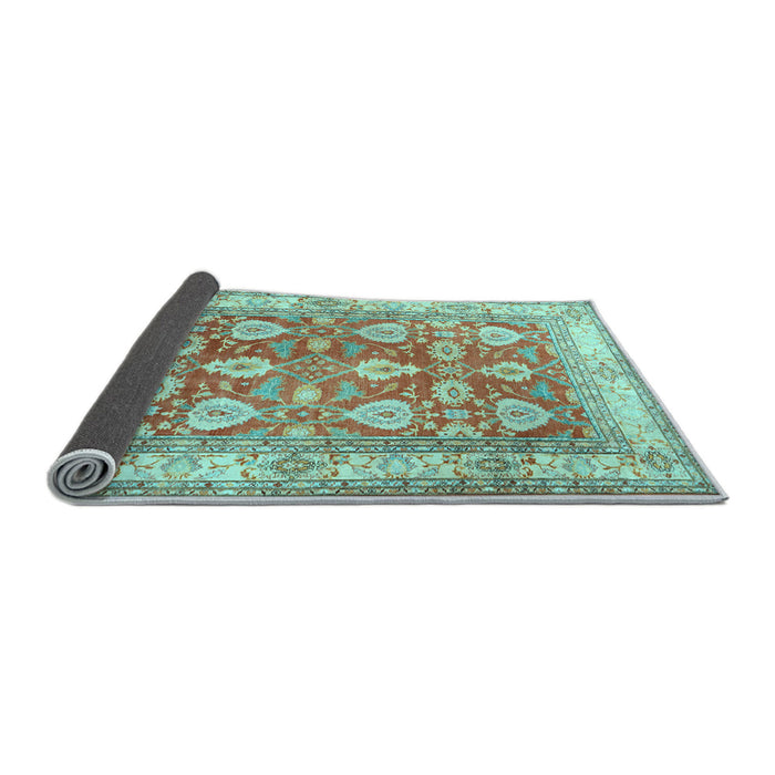 Sideview of Oriental Light Blue Traditional Rug, tr3519lblu