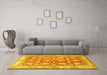 Machine Washable Oriental Yellow Traditional Rug in a Living Room, wshtr3519yw