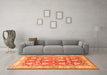 Machine Washable Oriental Orange Traditional Area Rugs in a Living Room, wshtr3519org