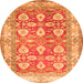 Machine Washable Oriental Orange Traditional Area Rugs, wshtr3519org