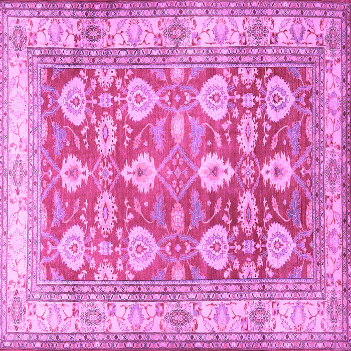 Square Machine Washable Oriental Purple Traditional Area Rugs, wshtr3519pur