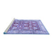 Sideview of Machine Washable Oriental Blue Traditional Rug, wshtr3519blu