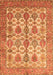 Serging Thickness of Machine Washable Persian Orange Traditional Area Rugs, wshtr351org