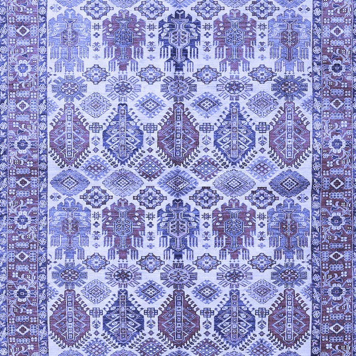 Machine Washable Persian Blue Traditional Rug, wshtr351blu