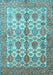 Machine Washable Persian Light Blue Traditional Rug, wshtr351lblu