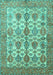 Machine Washable Persian Turquoise Traditional Area Rugs, wshtr351turq