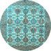 Round Persian Light Blue Traditional Rug, tr351lblu