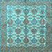 Square Persian Light Blue Traditional Rug, tr351lblu