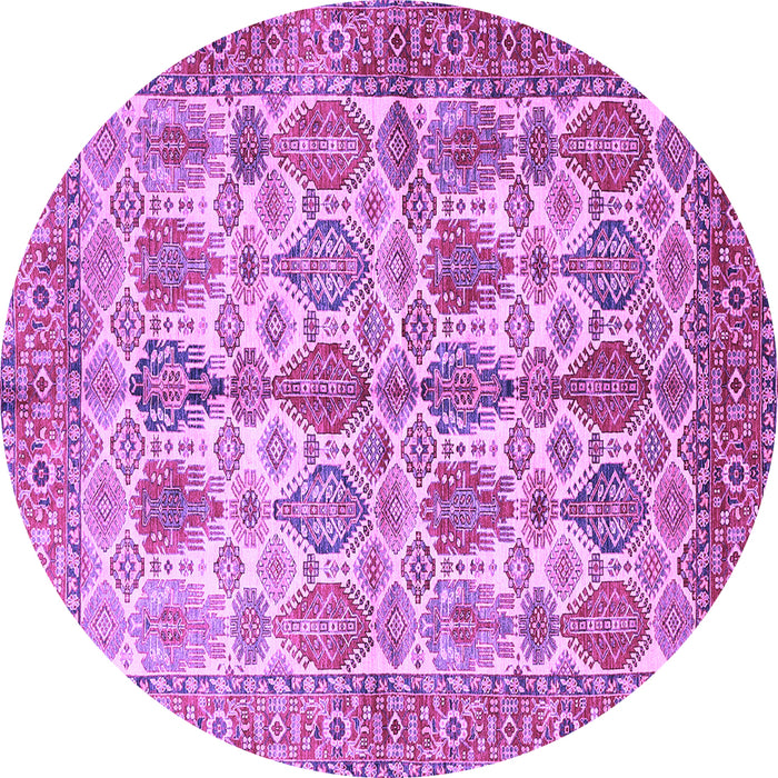Round Machine Washable Persian Purple Traditional Area Rugs, wshtr351pur