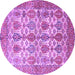 Round Machine Washable Persian Purple Traditional Area Rugs, wshtr351pur