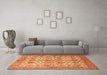 Machine Washable Persian Orange Traditional Area Rugs in a Living Room, wshtr351org