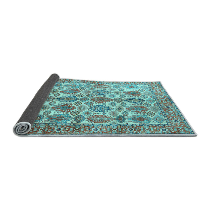 Sideview of Persian Light Blue Traditional Rug, tr351lblu