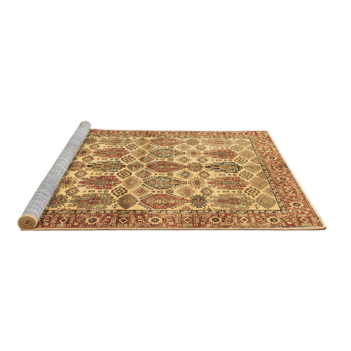 Sideview of Machine Washable Persian Brown Traditional Rug, wshtr351brn
