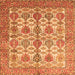 Round Machine Washable Persian Orange Traditional Area Rugs, wshtr351org