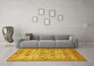 Machine Washable Persian Yellow Traditional Rug in a Living Room, wshtr351yw