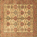 Square Persian Brown Traditional Rug, tr351brn