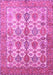 Machine Washable Persian Pink Traditional Rug, wshtr351pnk