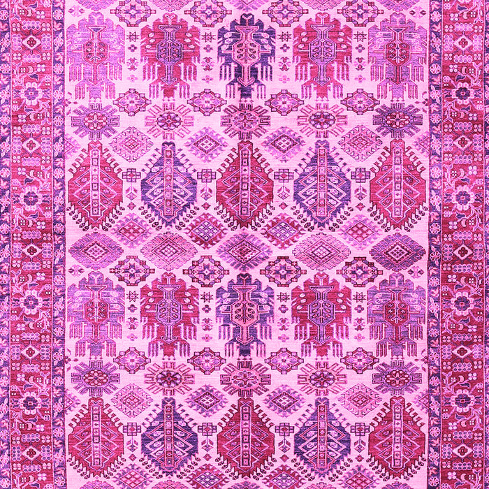 Machine Washable Persian Pink Traditional Rug, wshtr351pnk