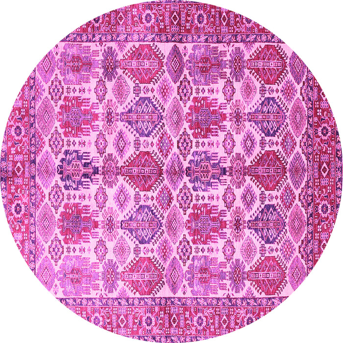 Round Persian Pink Traditional Rug, tr351pnk