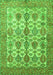 Serging Thickness of Machine Washable Persian Green Traditional Area Rugs, wshtr351grn