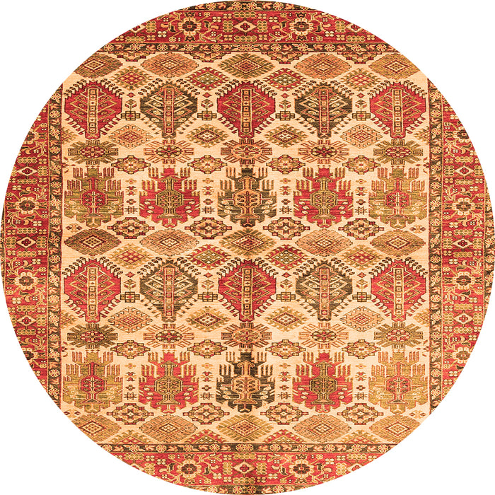 Square Persian Orange Traditional Rug, tr351org