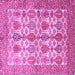 Square Machine Washable Persian Pink Traditional Rug, wshtr351pnk