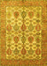 Machine Washable Persian Yellow Traditional Rug, wshtr351yw